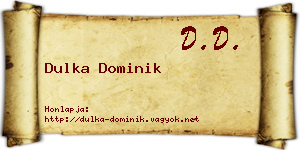 Dulka Dominik névjegykártya